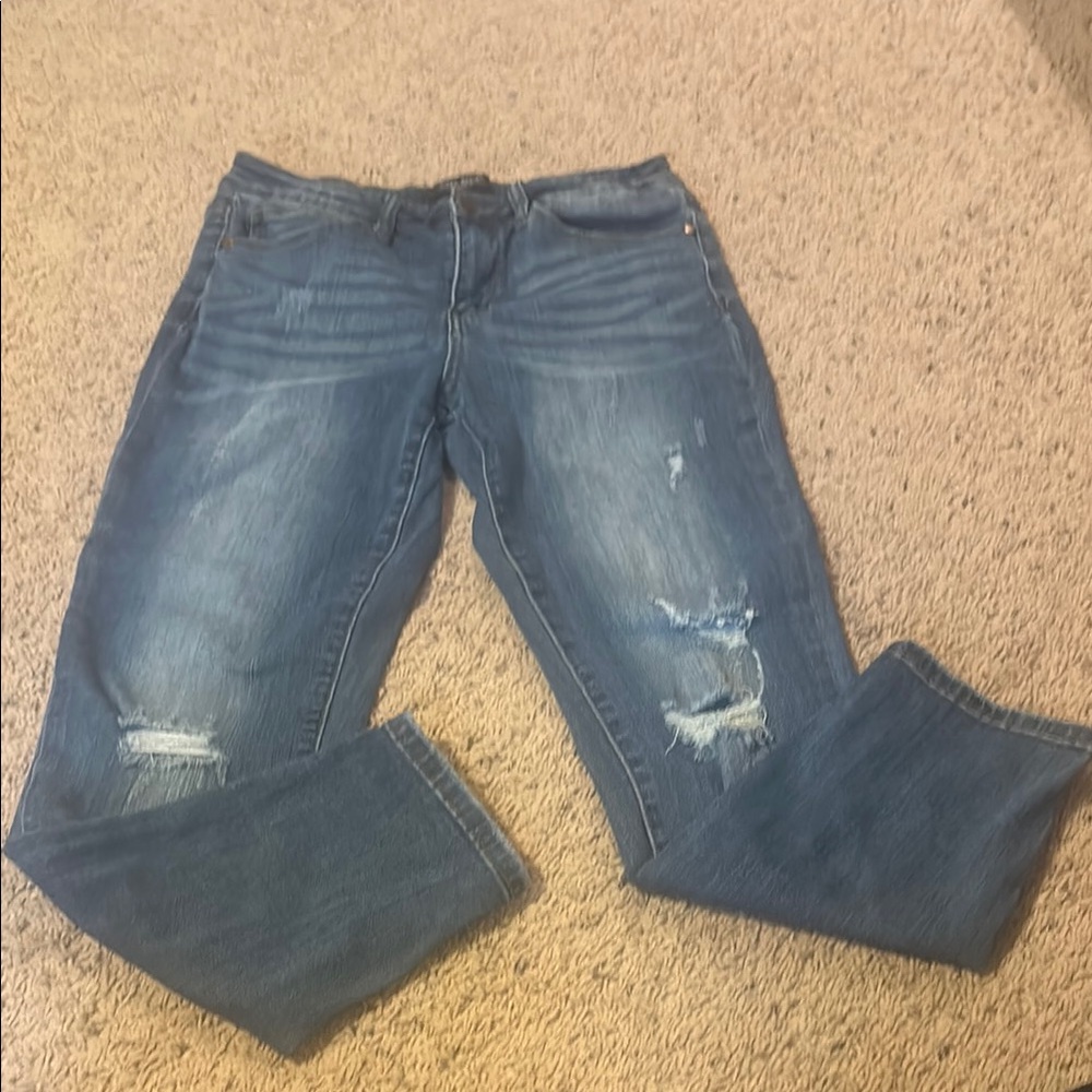 Judy Blue Skinny Blue Distressed Jeans